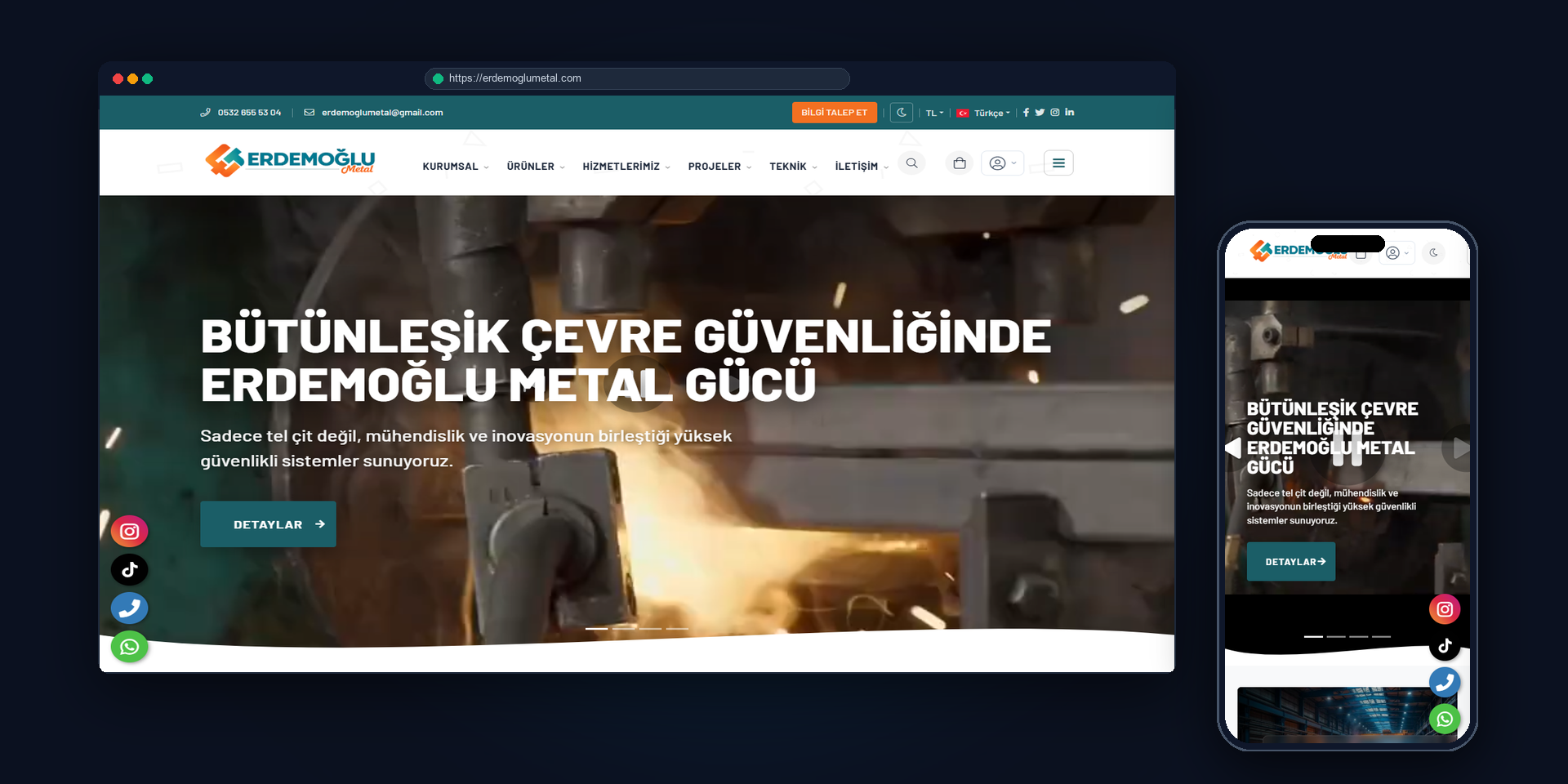 Erdemoğlu Metal: Structural Steel & Metal Manufacturing Portal website screenshot