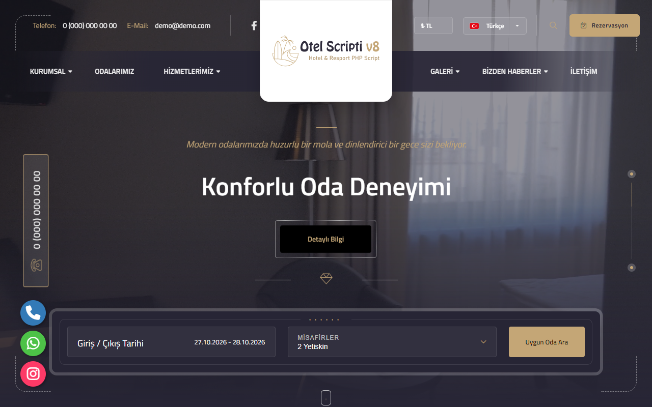 Hotel & Resort Portal V8 (Seasonal Pricing & Online Booking Engine)